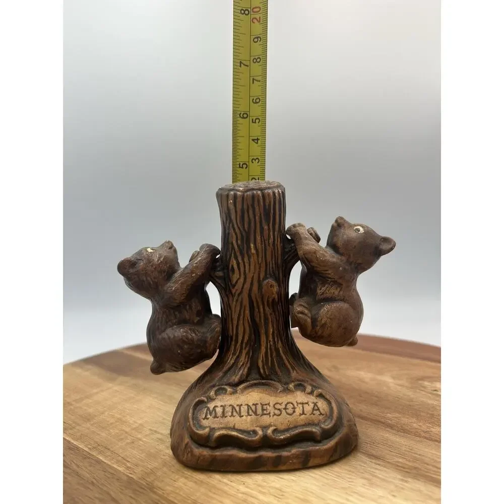 Vintage Treasure Craft Minnesota Bears Tree Trunk Salt Pepper Shaker Set Travel